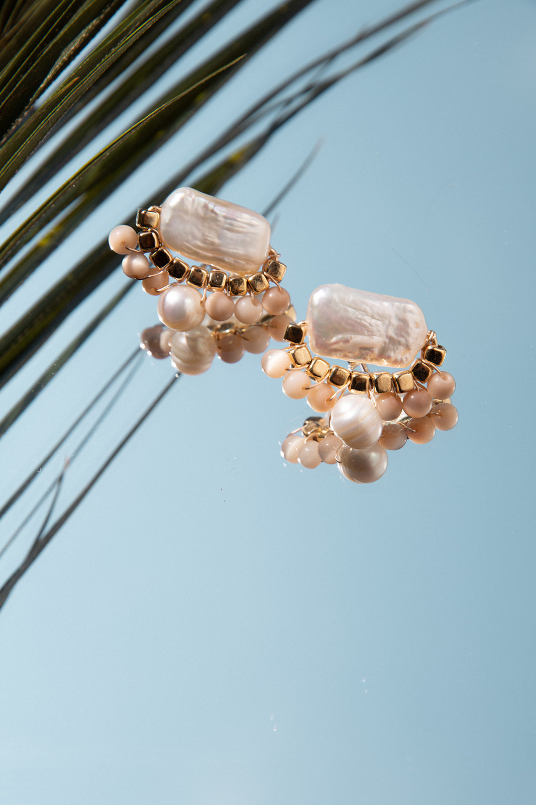 Rectangle Keshi Pearl Earrings