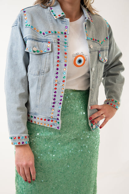 Denim Rhinestone Jacket