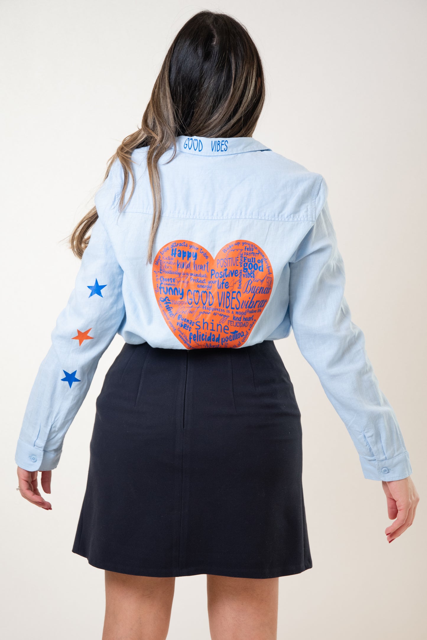 Blue Heart Linen Shirt