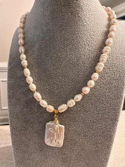 Keshi Pearl Pendant Necklace