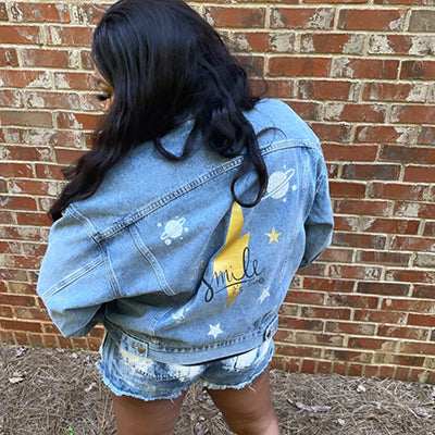 Smile it’s free Denim Jacket